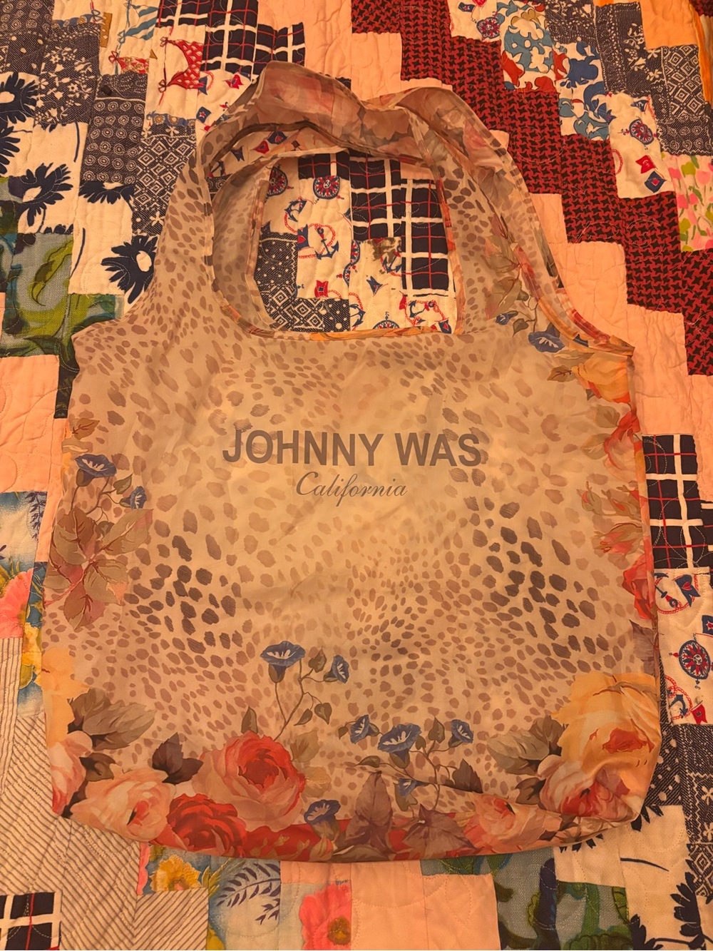 Johnny Was Beige Floral & Animal-Print Reusable Tote